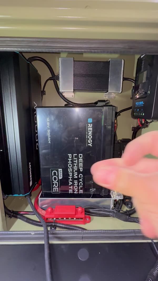 Battery and electrical system wired inside the trailer