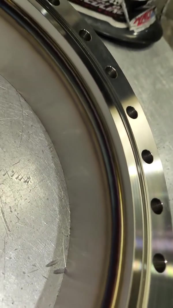 TIG weld inside a large stainless ring